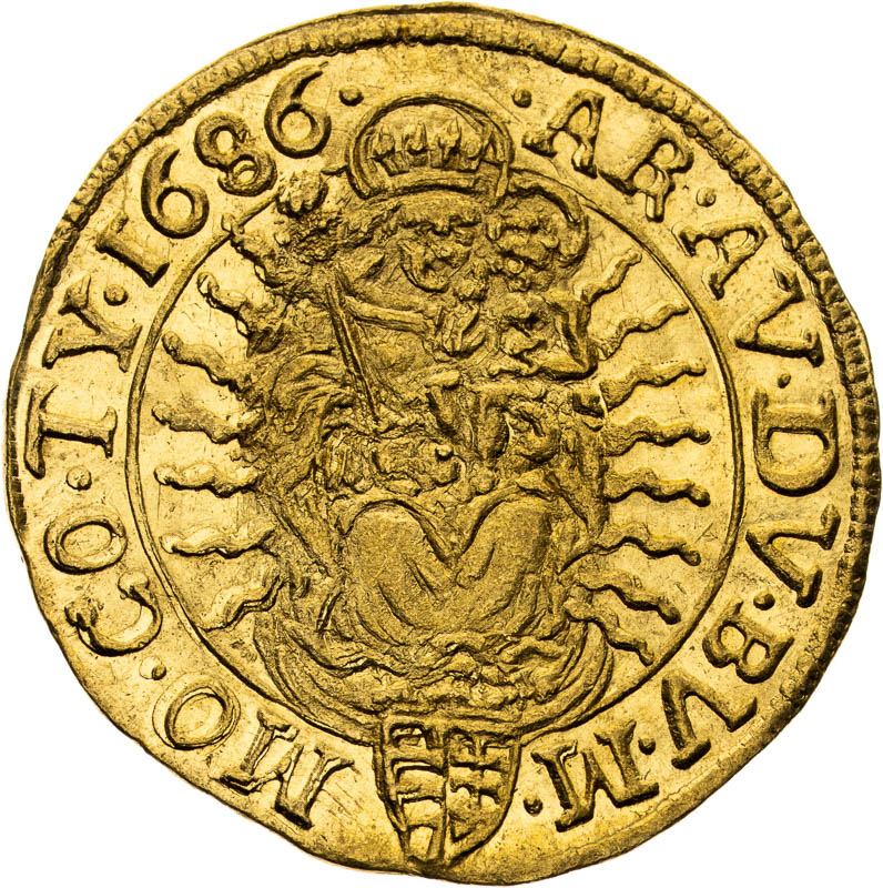 Dukát 1686 - reverz