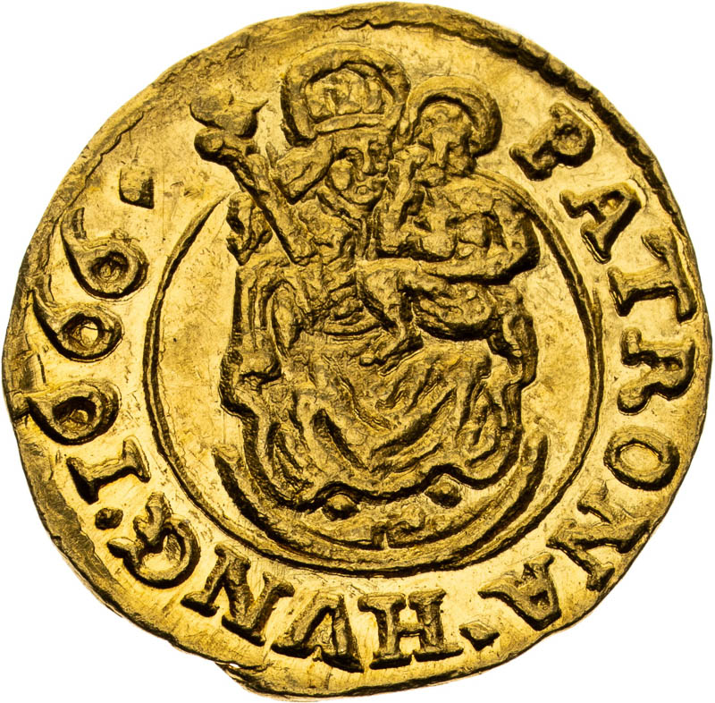 Zlatý odražek denáru 1666 (1/3 Dukátu) - revers