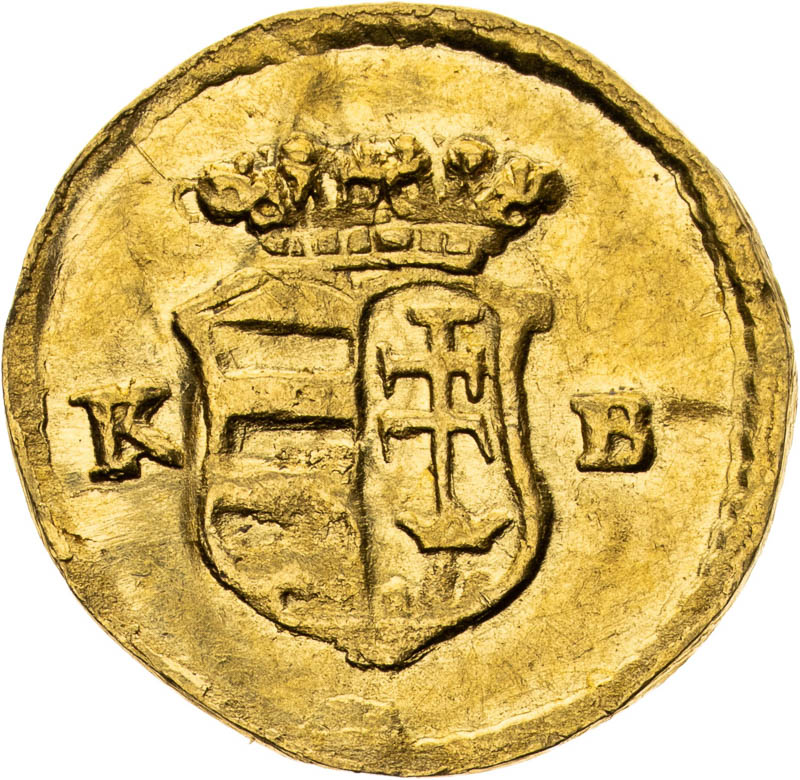 Zlatý odražek obolu 1703 (1/8 Dukátu) - avers