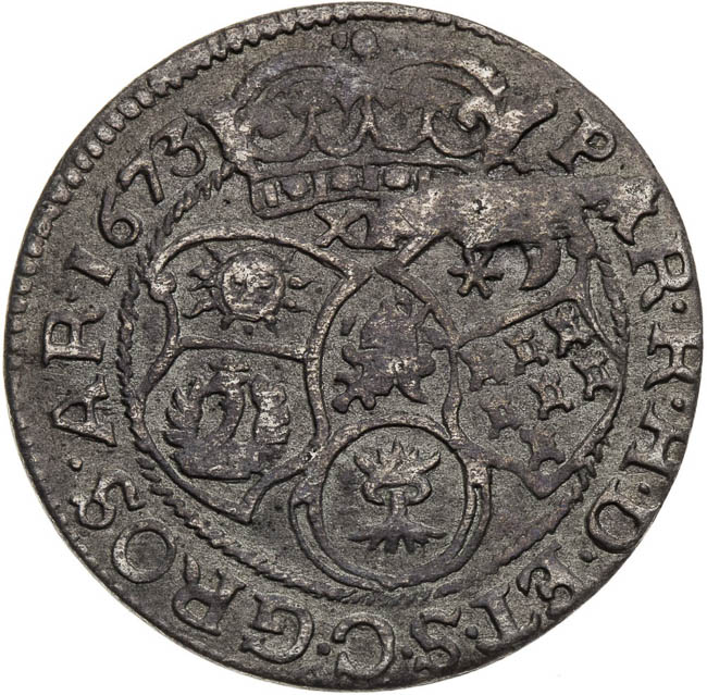 XII Denar Groschen 1673 - back