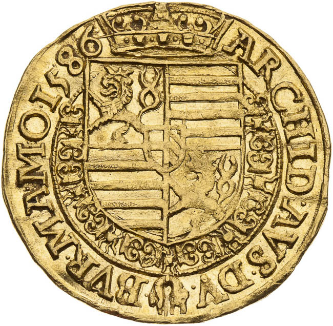 Dukát 1586 - revers