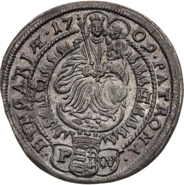 3 Kreutzer 1709 - back