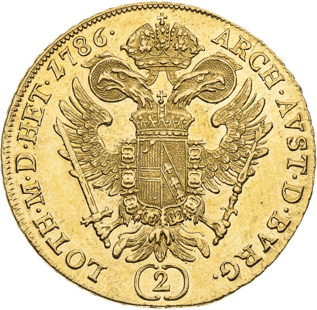 2 Dukát 1786 - revers