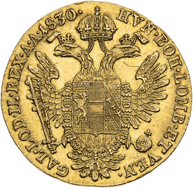 Dukát 1830 - revers