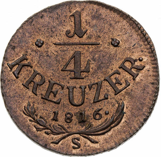 1/4 Krejcary 1816 (2 ks) - revers