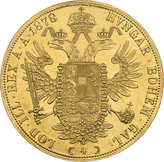 4 Ducats 1878 - back