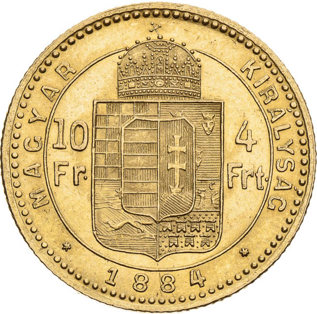 4 Guldens 1884 - back