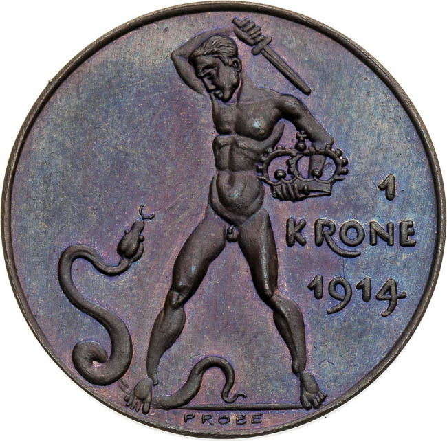 1 Korona 1914 - zkušební ražba - revers