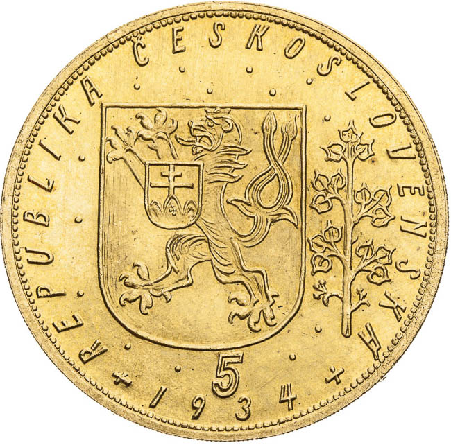 5 Ducats 1934 - front