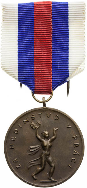 Řád slovenské národní rady za hrdinství v práci (1948) III. stupeň - avers