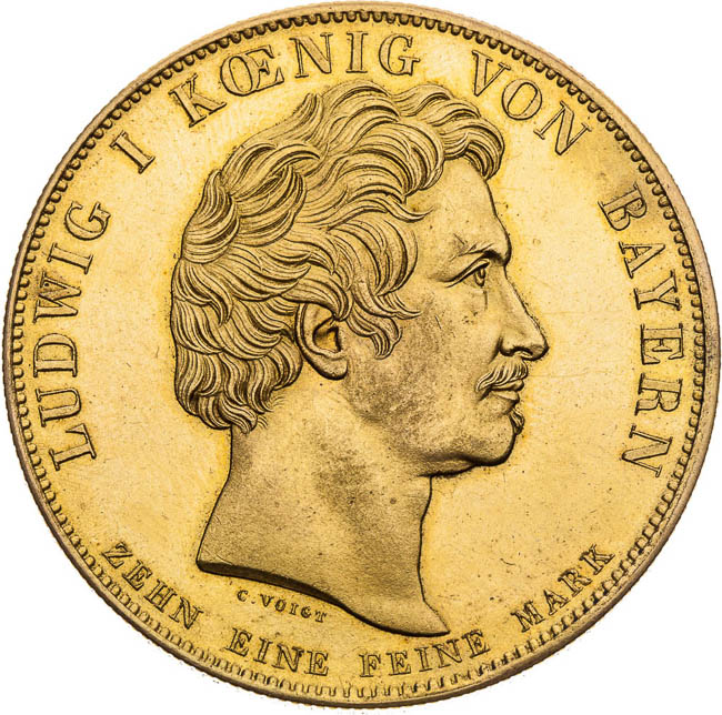 Gold strike of conventional thaler 1828 - front