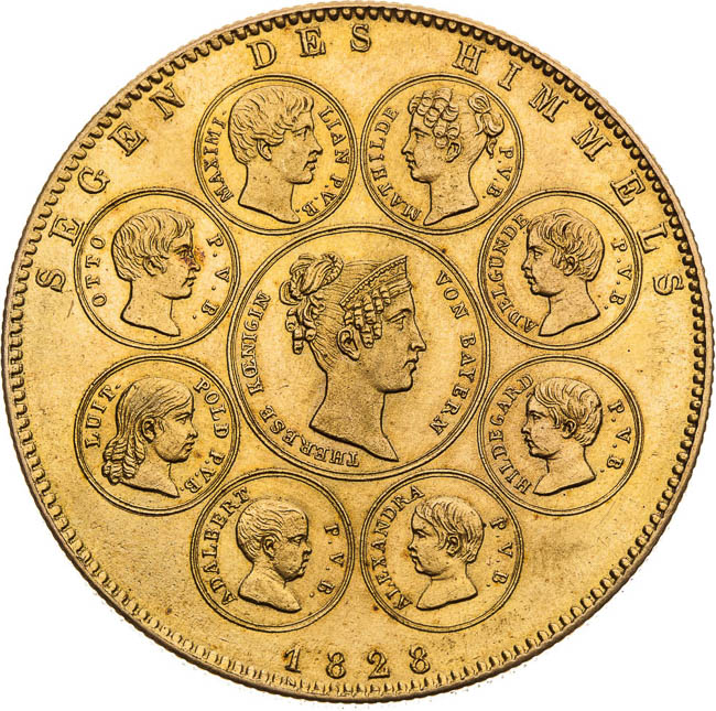 Gold strike of conventional thaler 1828 - back