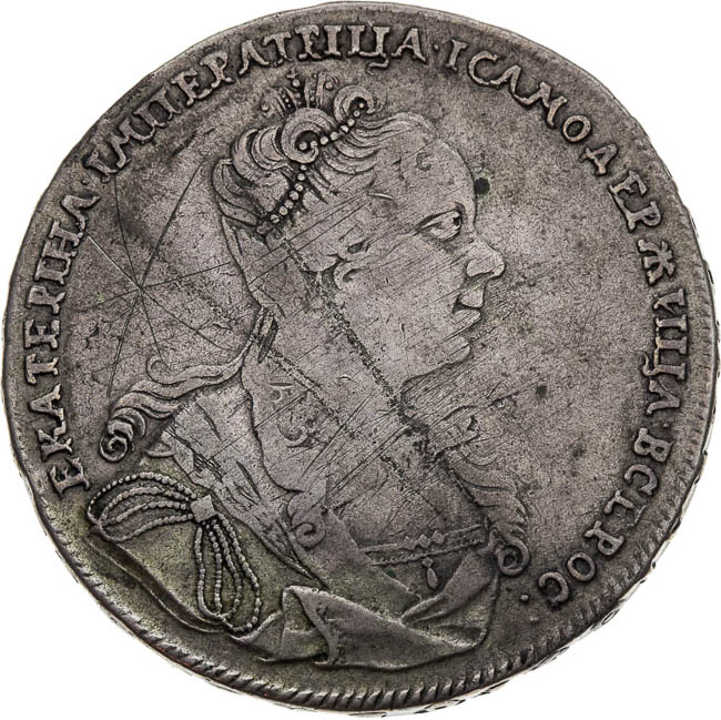 Rouble 1727 - front
