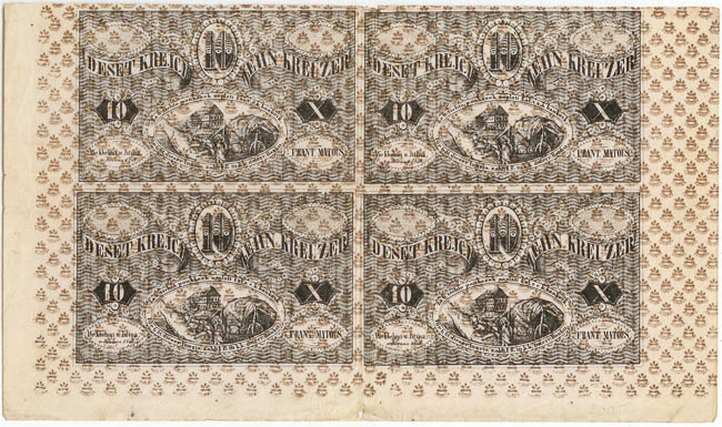 10 Kreutzer 1849 (4 pcs) - front
