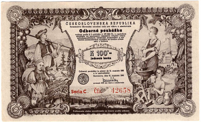 Purchase vouchers 100 K - 1946 (2 pcs) - front