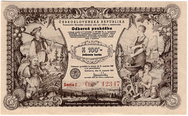 Purchase vouchers 100 K - 1946 (2 pcs) - back