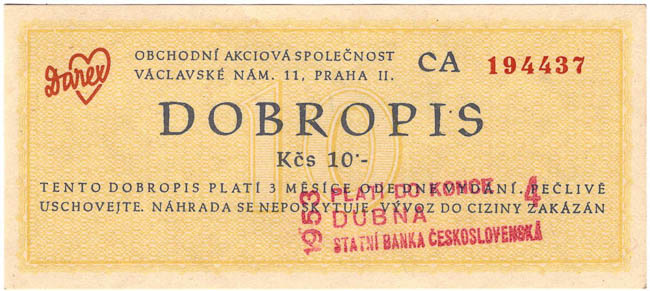 10 Kcs Darex (Credit note) - front
