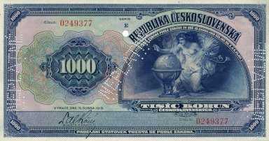 1000 Kč 1919 E (bankový vzor) - averz