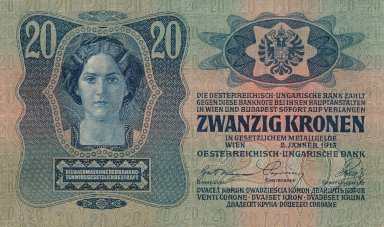 20 Koruna 1913/1919 s. 2279 (stamp) - back