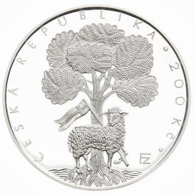 200 Kč 2007 Jednota bratrská - stříbrné pamětní mince ČNB - revers