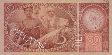 50 Kč 1929 A (bankový vzor) - reverz