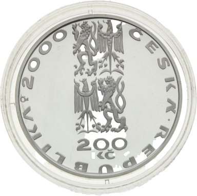 200 Kč 2001 Počátek nového tisíciletí - strieborné pamätné mince ČNB - reverz