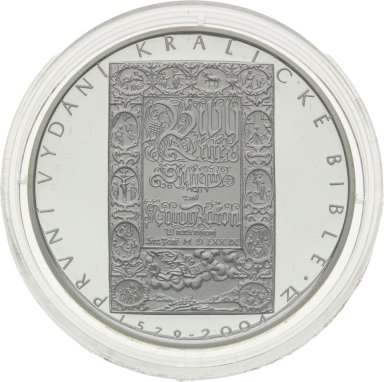 200 Kč 2004 Bible Kralická - strieborné pamätné mince ČNB - averz