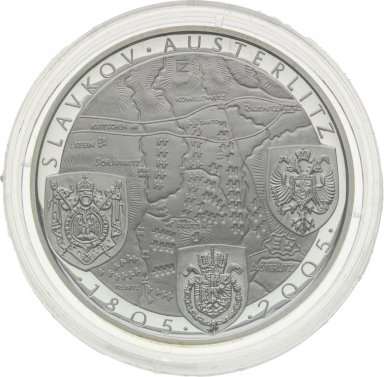200 Kč 2005 Bitka u Slavkova - strieborné pamätné mince ČNB - averz