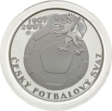 200 Kč 2001 Český fotbalový svaz - strieborné pamätné mince ČNB - averz