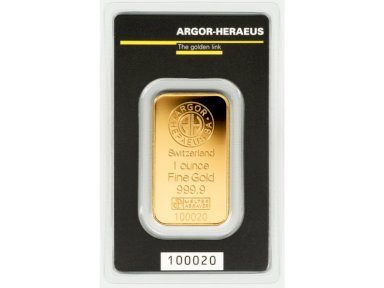 Argor-Heraeus - Zlatá tehlička 1 unca (31,1 g) - averz
