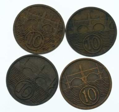 2x 10 Halier 1935 + 2 x 10 Halier 1933 - averz