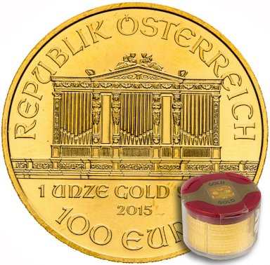Zlatá minca Wiener Philharmoniker 1 unca - balenie 10 ks - reverz