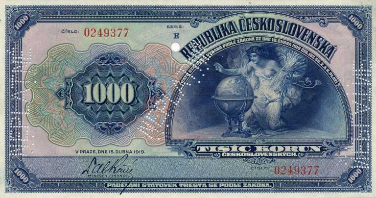 1000 Kč 1919 E (bankový vzor) (1)