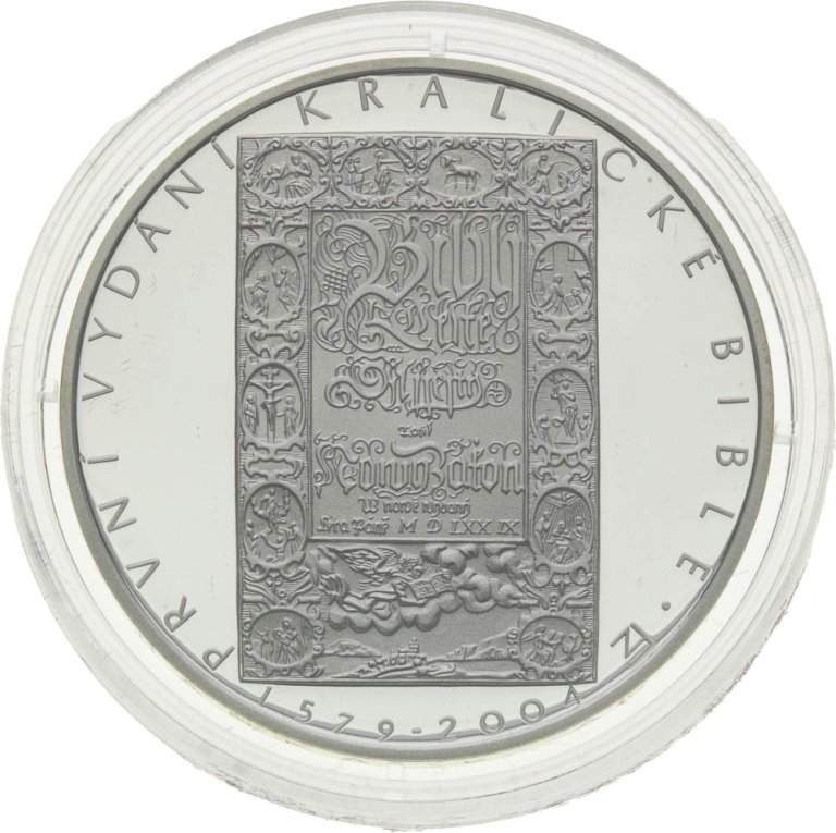 200 Kč 2004 Bible Kralická - stříbrné pamětní mince ČNB (1)