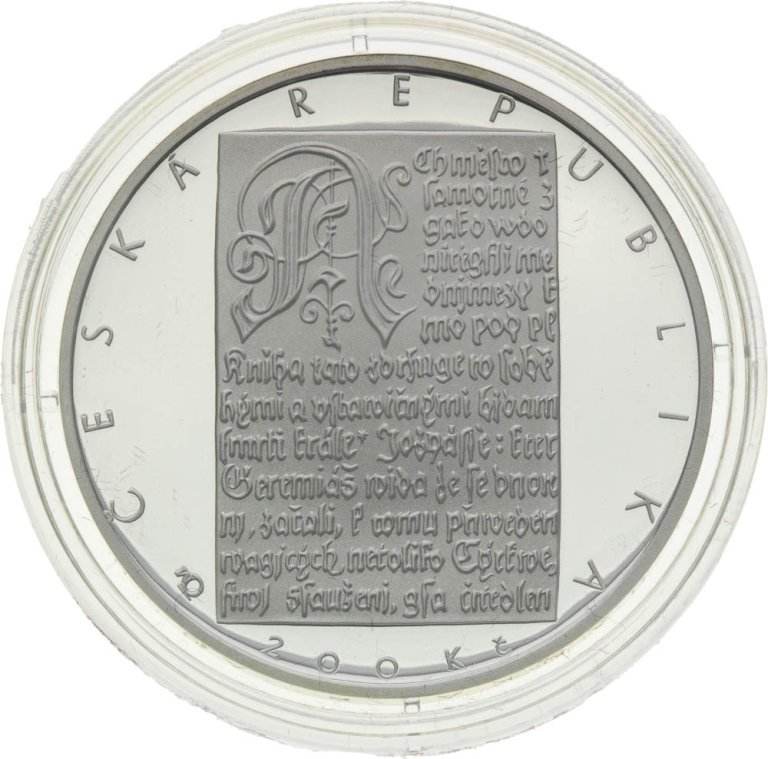 200 Kč 2004 Bible Kralická - stříbrné pamětní mince ČNB (2)