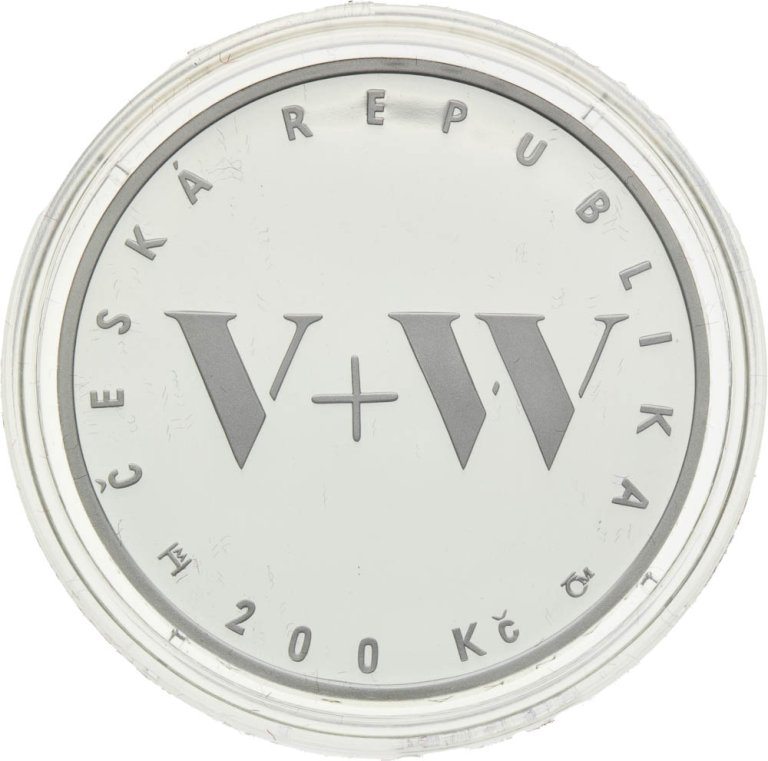200 Kč 2005 Jan Werich a Jiří Voskovec - stříbrné pamětní mince ČNB (2)