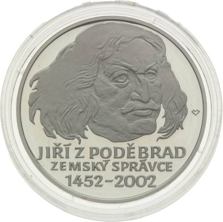 200 Kč 2002 Jiří z Poděbrad - stříbrné pamětní mince ČNB (1)