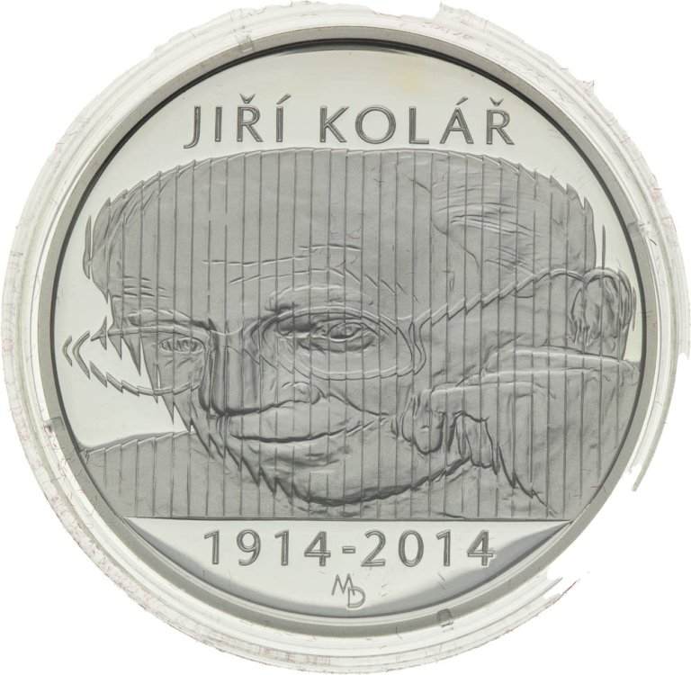 500 Kč 2014 Jiří Kolář - strieborné pamätné mince ČNB (1)