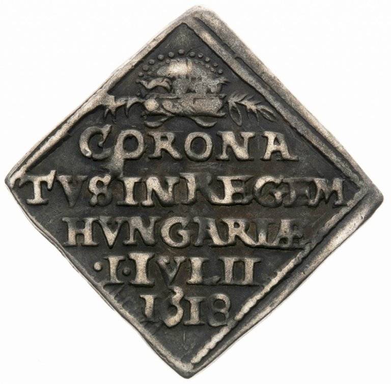 Strieborná klipa 1618 - Korunovácia Ferdinanda II. v Bratislave (2)