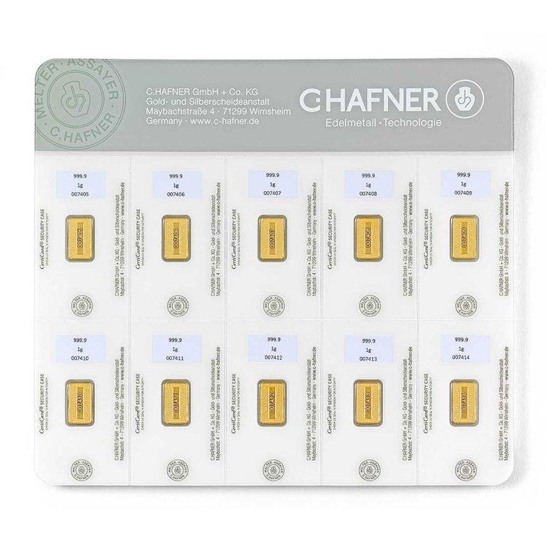 Gold bars C. Hafner SmartPack 10 x 1 g (2)